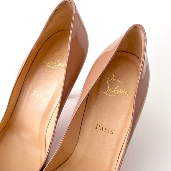 CHRISTIAN LOUBOUTIN || Pigalle 100 Patent Nude Pointed Pumps High Heel US 9 - Picture 5 of 14